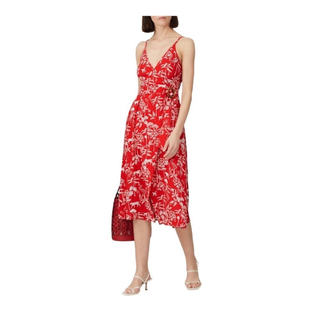 MINKPINK Sahara Breeze Faux Wrap Midi 
Dress size Large in Wild Jungle